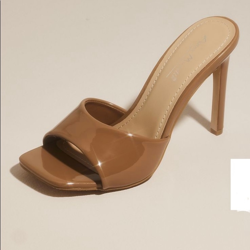 Anne Michelle Square-Toe Stiletto Mules